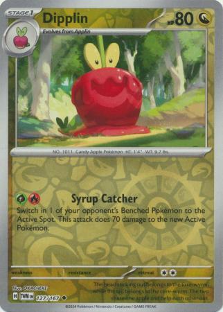 DIPPLIN 127/167 TWILIGHT MASQUERADE POKEMON (REVERSE HOLO, NM)