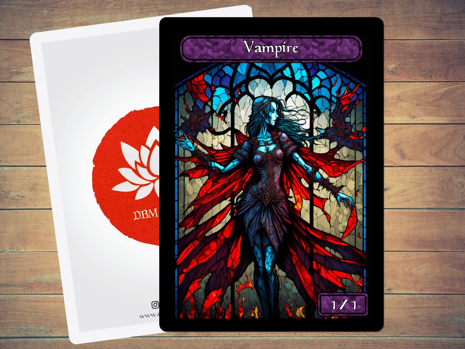 Vampire Token MTG Token Stained Glass Art Token 5 Pack for Magic