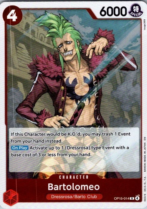 BARTOLOMEO OP15-014 R ONE PIECE FOIL NM EB04 TOUGE369.*
