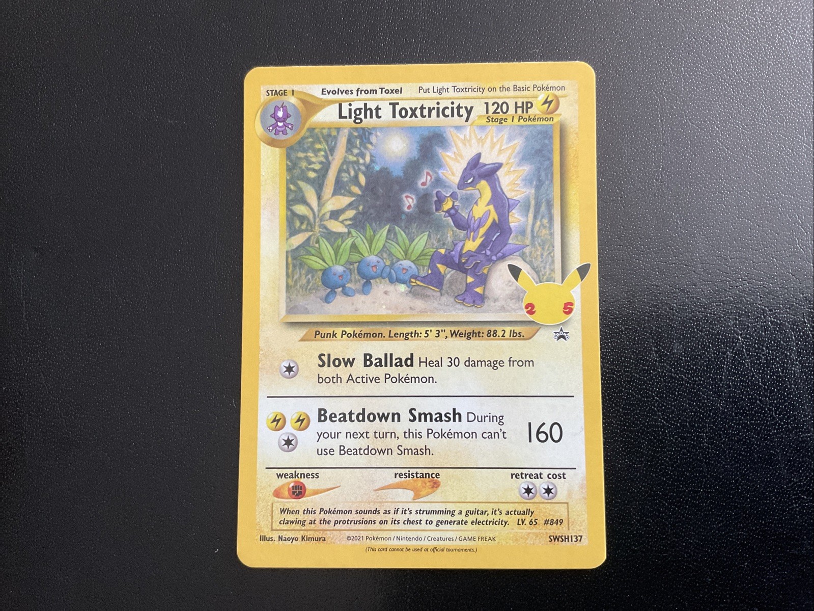 Pokemon Light Toxtricity SWSH137 Celebrations 25th Anniversary Promo Holo NM