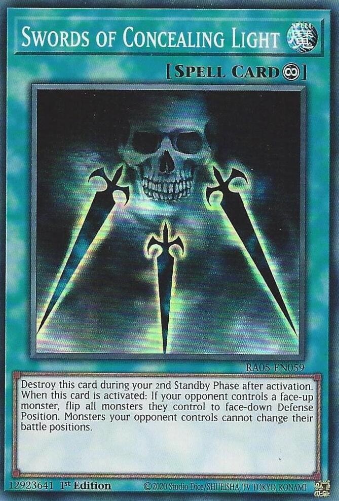Yugioh Swords of Concealing Light 1st Edition Super Rare RA05-EN059 NM