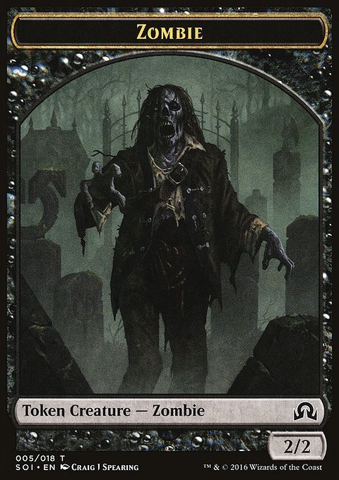 MTG Magic the Gathering Token – Zombie (5/355) Shadows over Innistrad LP