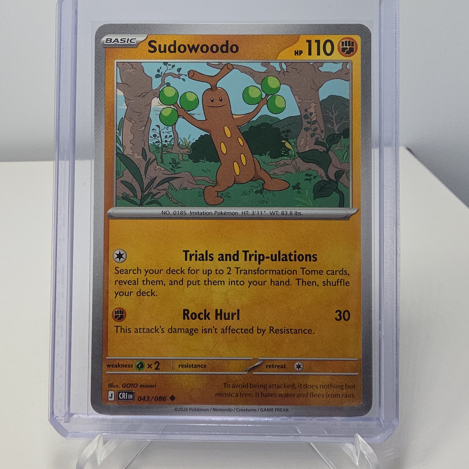 Sudowoodo 043/086 Me04: Chaos Rising Regular Goto Minori Pokémon TCG CCG