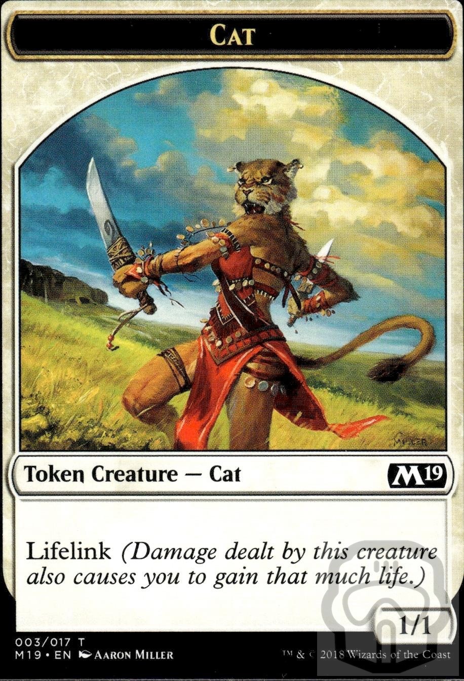 Cat Token 3 Token Core Set 2019 Magic: The Gathering NM/M