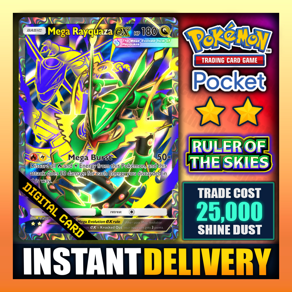 Mega Rayquaza EX – Pokemon TCG Pocket – Full Art ⭐⭐ – English – Fast ✅