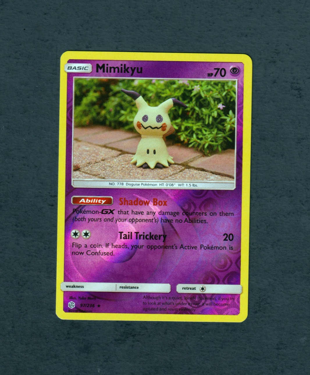 2019 POKEMON MIMIKYU 97/236 COSMIC ECLIPSE – REVERSE HOLO NM
