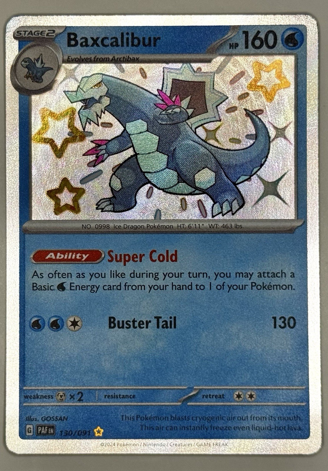 Baxcalibur 130/091 SV: Paldean Fates Holo