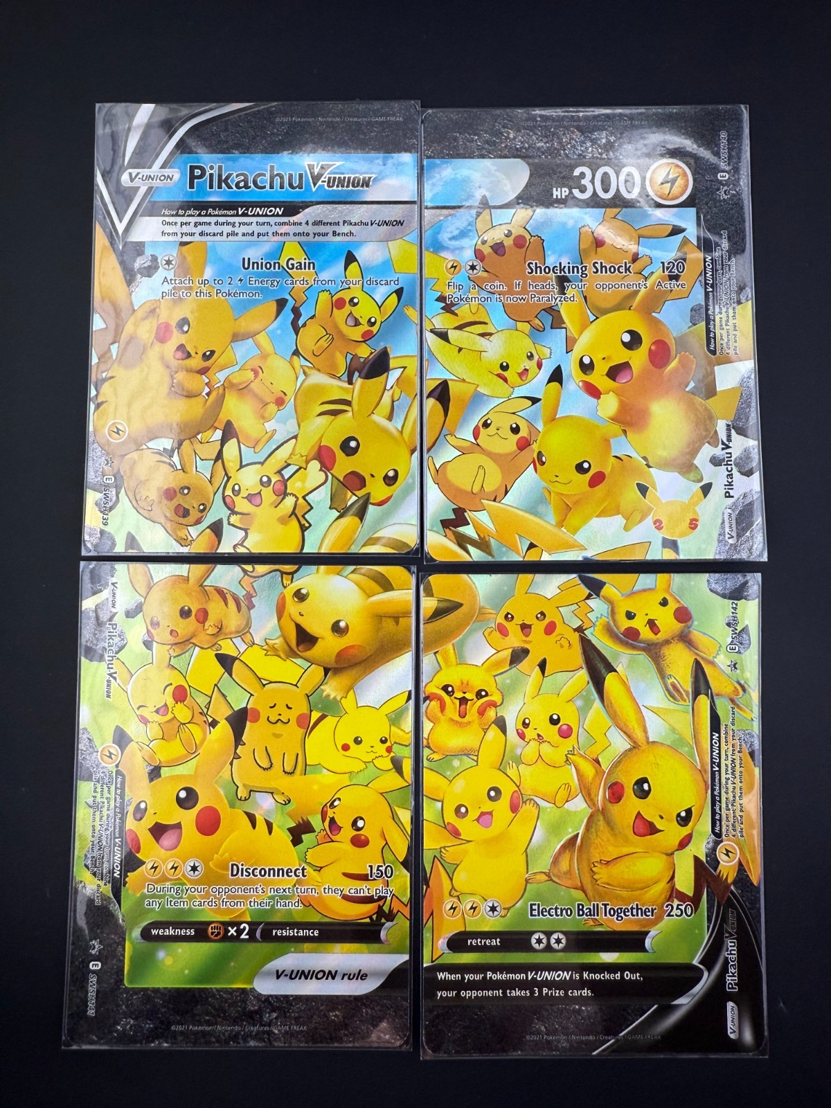 TCG POKEMON PIKACHU V UNION 4 CARD SET SWSH139-SWSH142 HOLO PROMO NM/M