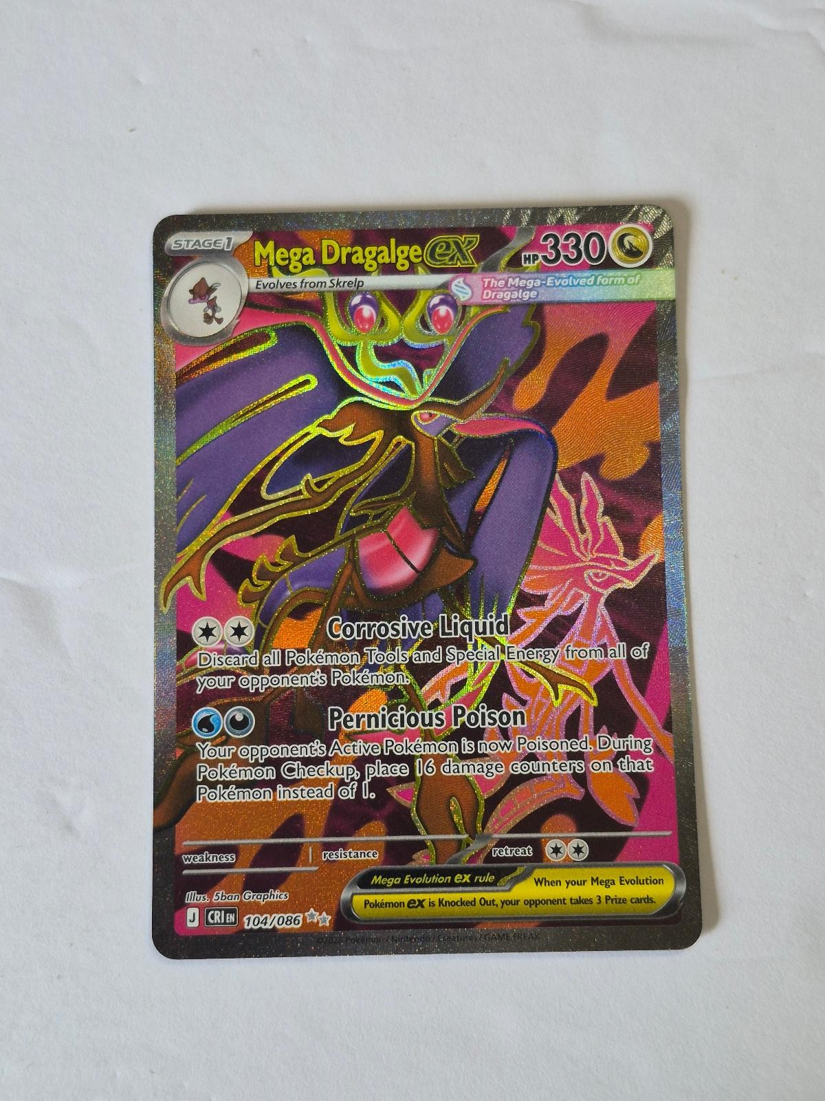 Mega Dragalge ex 104/086 Holo Ultra Rare Chaos Rising Pokemon Holo Near Mint