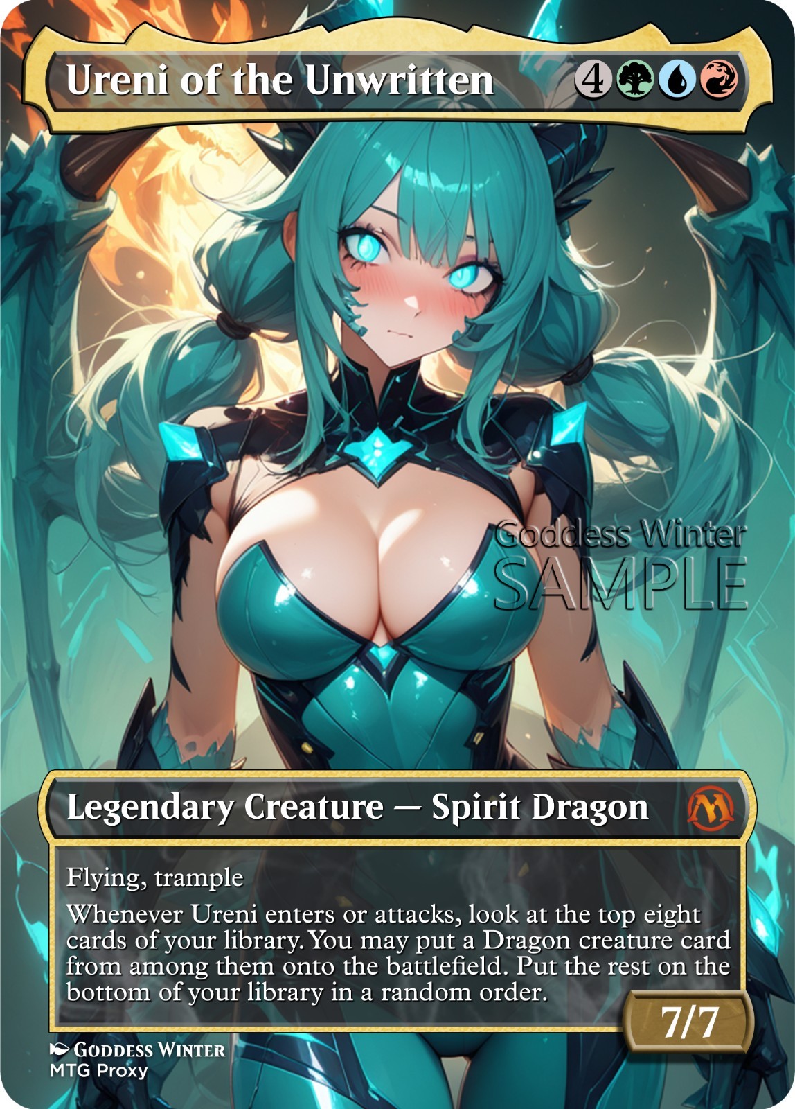 MTG – Ureni of the Unwritten – Fanart Borderless Style – EDH / Playtest