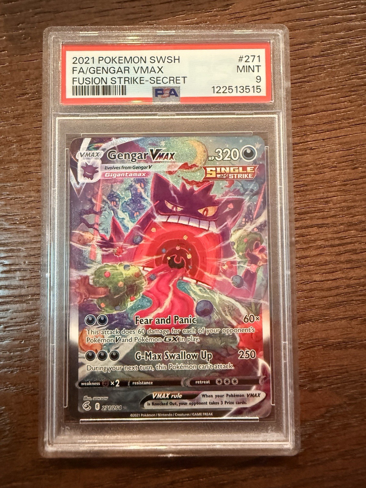 Gengar VMAX (Alternate Art Secret) 271/264 Swsh08: Fusion Strike Holo