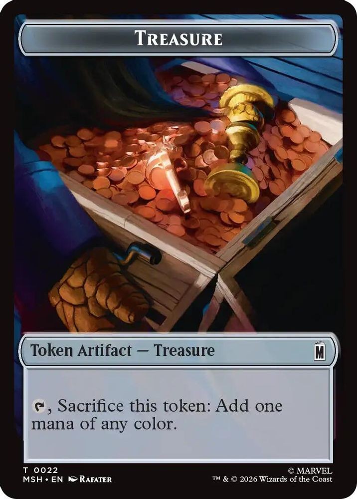 MTG MSC Treasure (022) // Construct (014) Double-Sided Token (#22 // 14, Token,