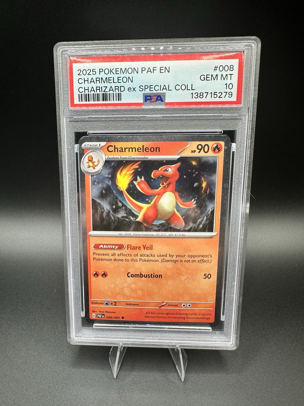 Pokemon SV Paldean Fates Charmeleon 008/091 Holo PSA 10 EN (2025)