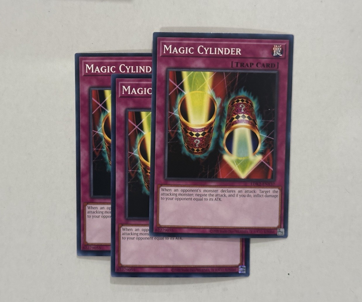 Yugioh 3x Magic Cylinder LDK2-ENY37 Normal Trap Card NM Common