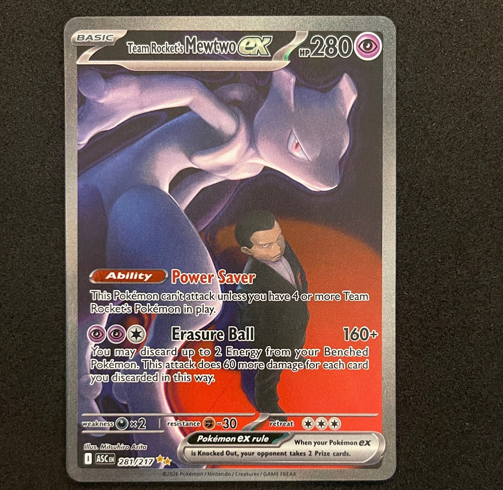 Team Rocket’s Mewtwo Ex #281/217 – 2026 Pokemon Ascended Heroes SIR
