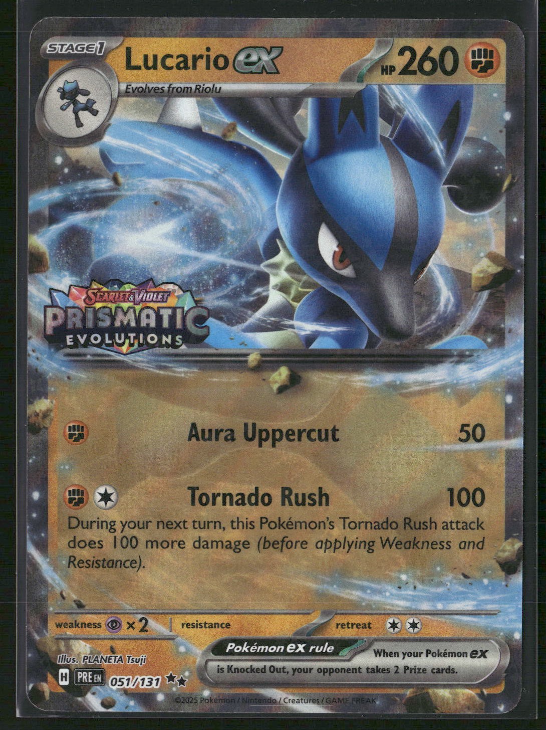 Pokémon Lucario ex (Prismatic Evolutions Stamp) Double Rare 051/131 NM