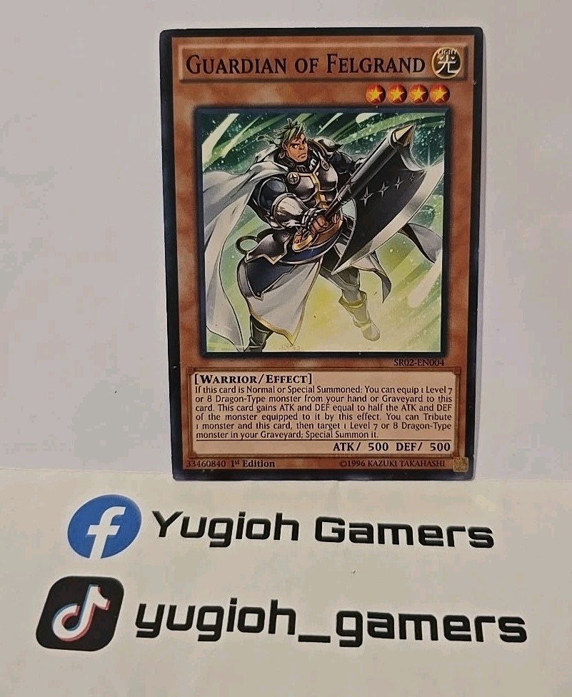 YUGIOH GUARDIAN OF FELGRAND SR02 1ST EDITION COMMON LIGHT PLAYED