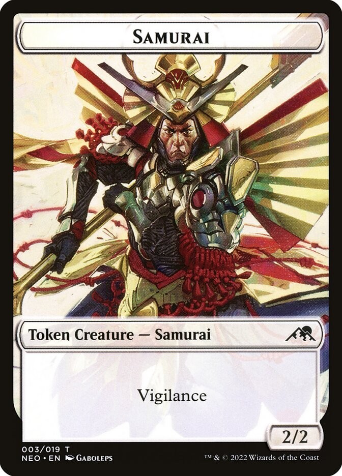 MTG SAMURAI 2/2 TOKEN – KAMIGAWA: NEON DYNASTY NEO TOKENS