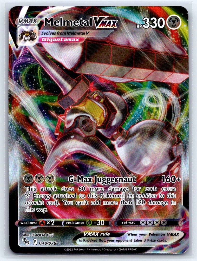 Melmetal VMAX 048/078 Holo VMAX Rare Pokemon GO Pokemon Moderately Played