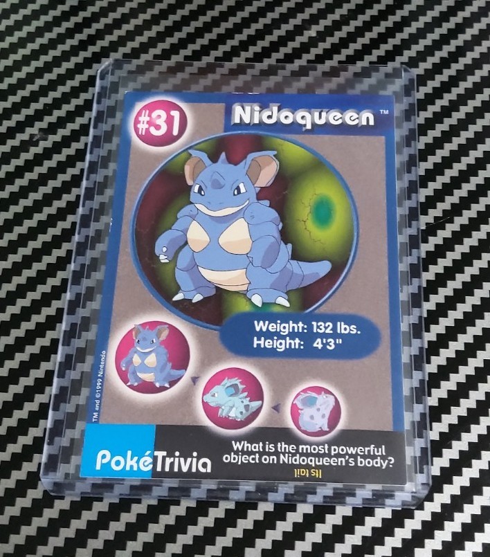 LP+ Nidoqueen Non Perforated #31 Pokemon Burger King Poketrivia Original 1999