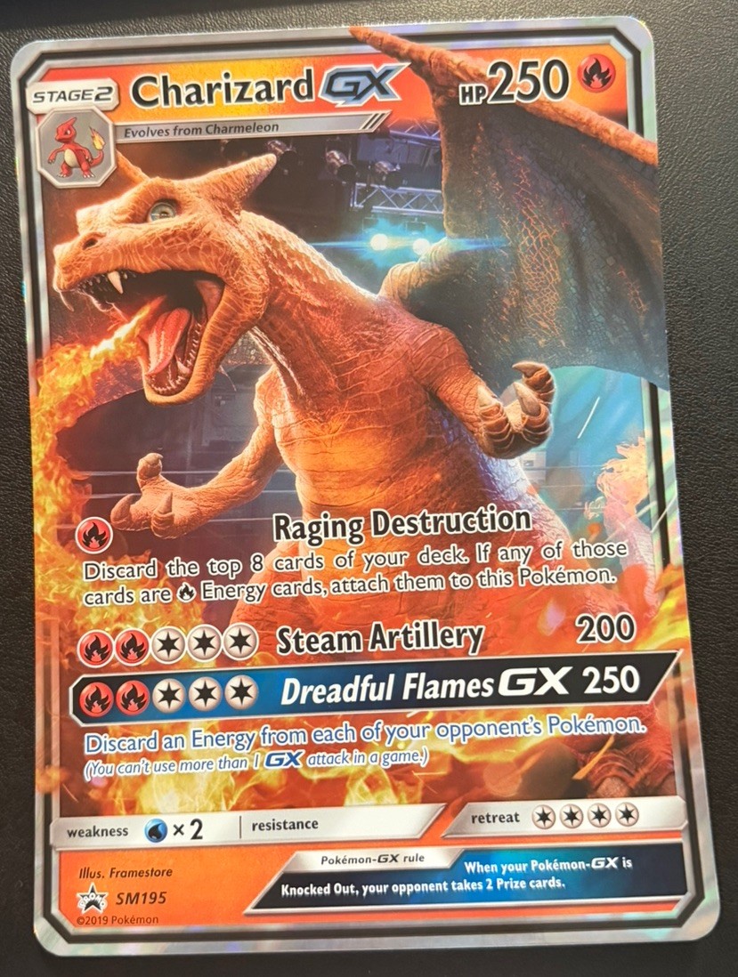 POKEMON CHARIZARD GX #SM195 (JUMBO Holo 2019) NM BLACK STAR PROMO
