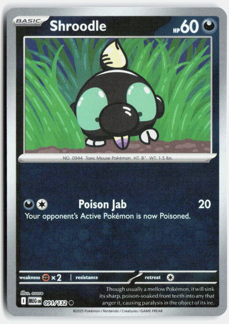 Shroodle Common ME01: Mega Evolution 091/132 NM