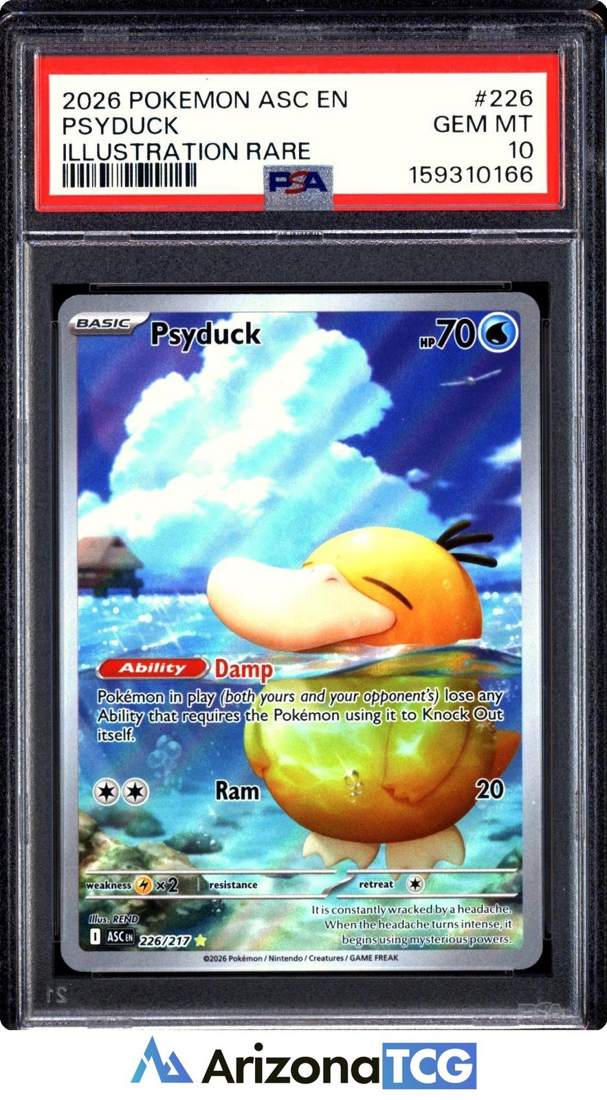 Pokemon 2026 Psyduck 226/217 Illustration Rare Ascended Heroes GEM MINT PSA 10