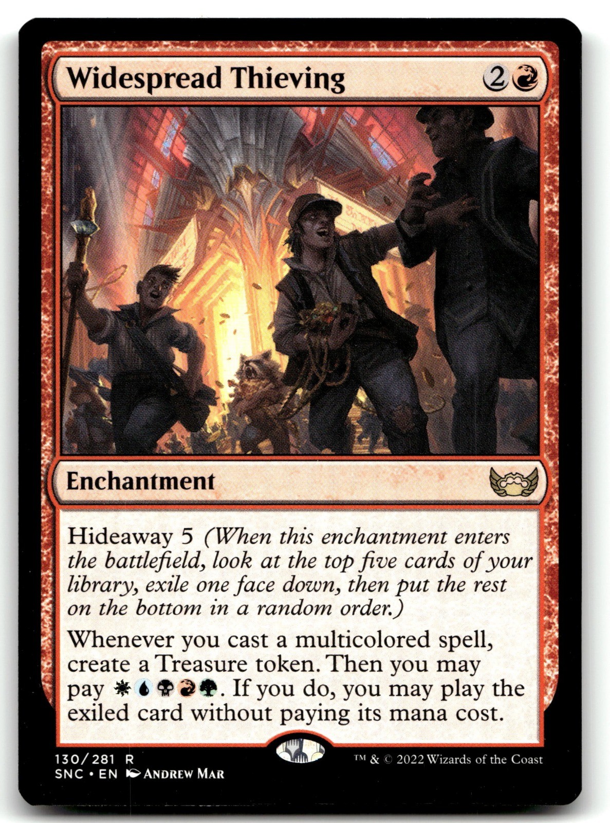 Widespread Thieving MTG SNC 130 Black, Green, Red, Blue, White Andrew Mar