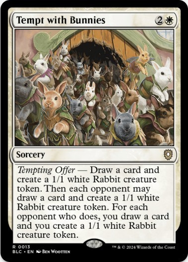 1 x Tempt with Bunnies – Bloomburrow Commander – LP – MTG