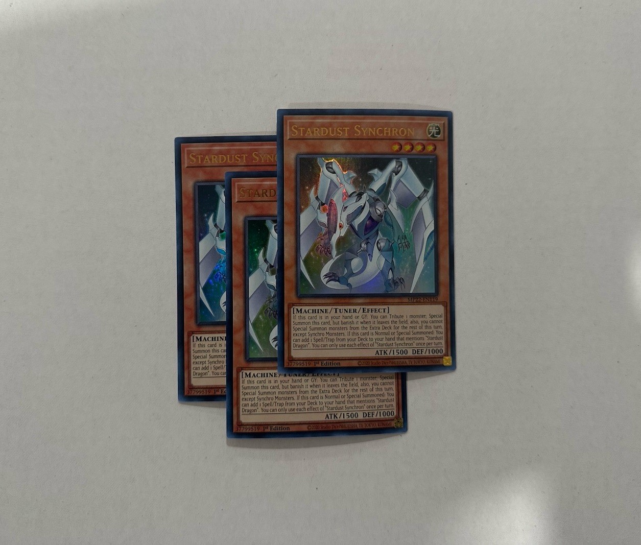 YUGIOH 3x Stardust Synchron MP22-EN119 ULTRA RARE 1ST EDITION NM