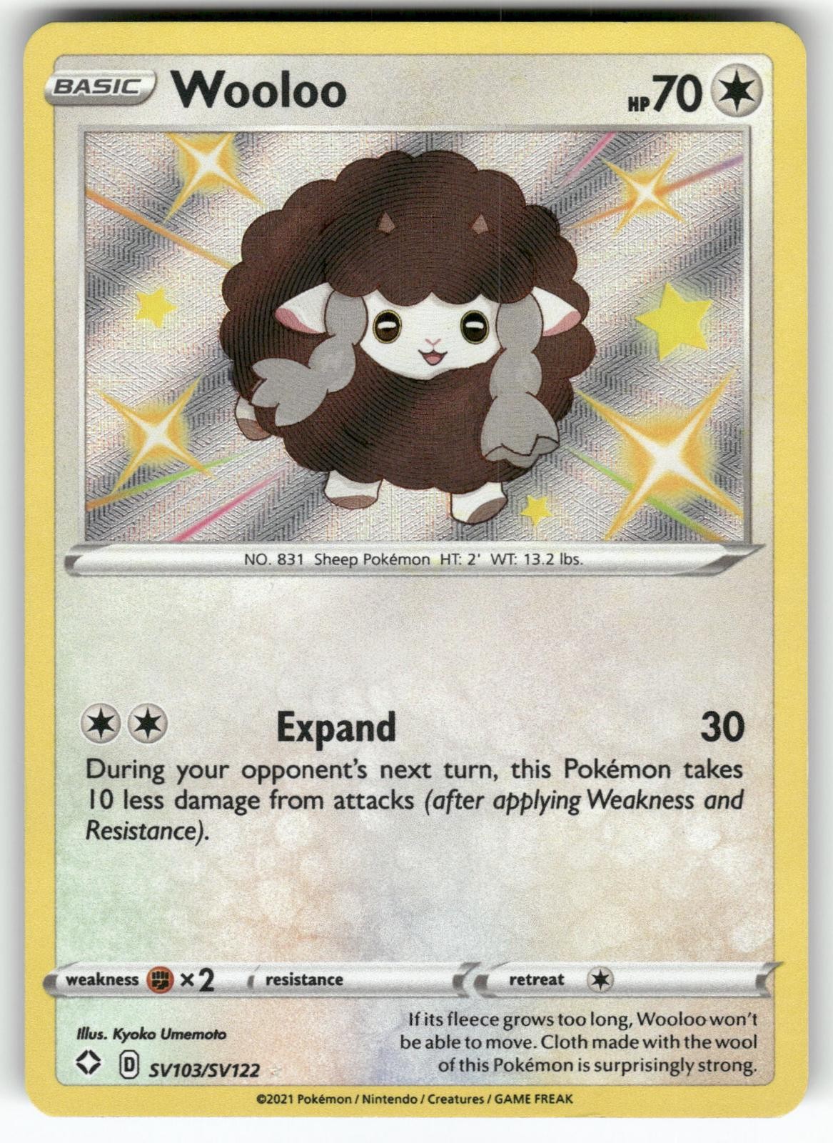 Wooloo SV103/SV122 Shiny Rare Shining Fates Shiny Vault Pokemon Near Mint