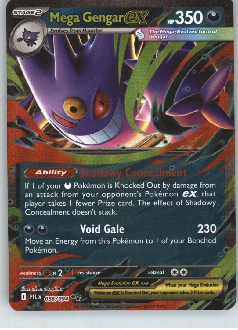Mega Gengar ex ME02: Phantasmal Flames [056/094] Double Rare Holofoil NM Pokemon