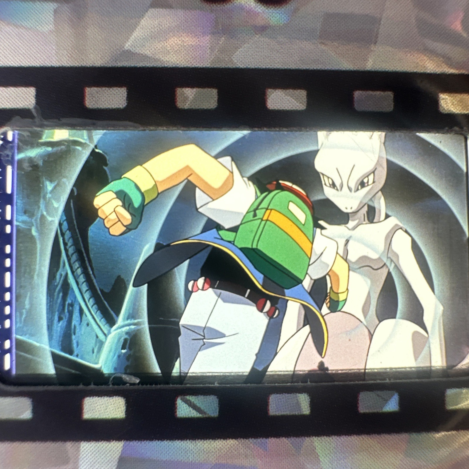 🎞️ FSA Pokémon 35mm Film Cell Ash & Mewtwo Cracked Ice Grail
