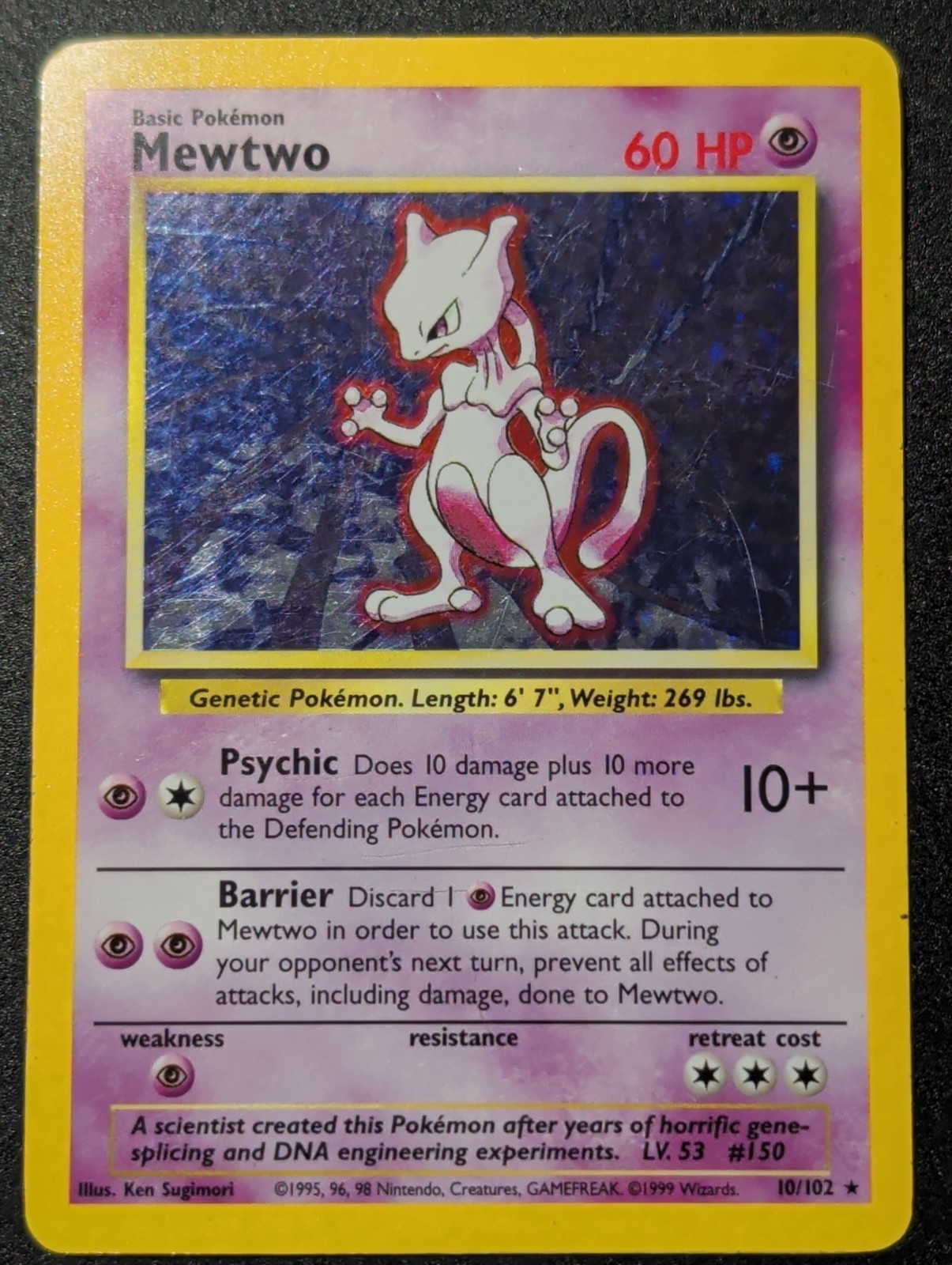 Mewtwo 010/102 Base Set Holo WOTC Pokémon