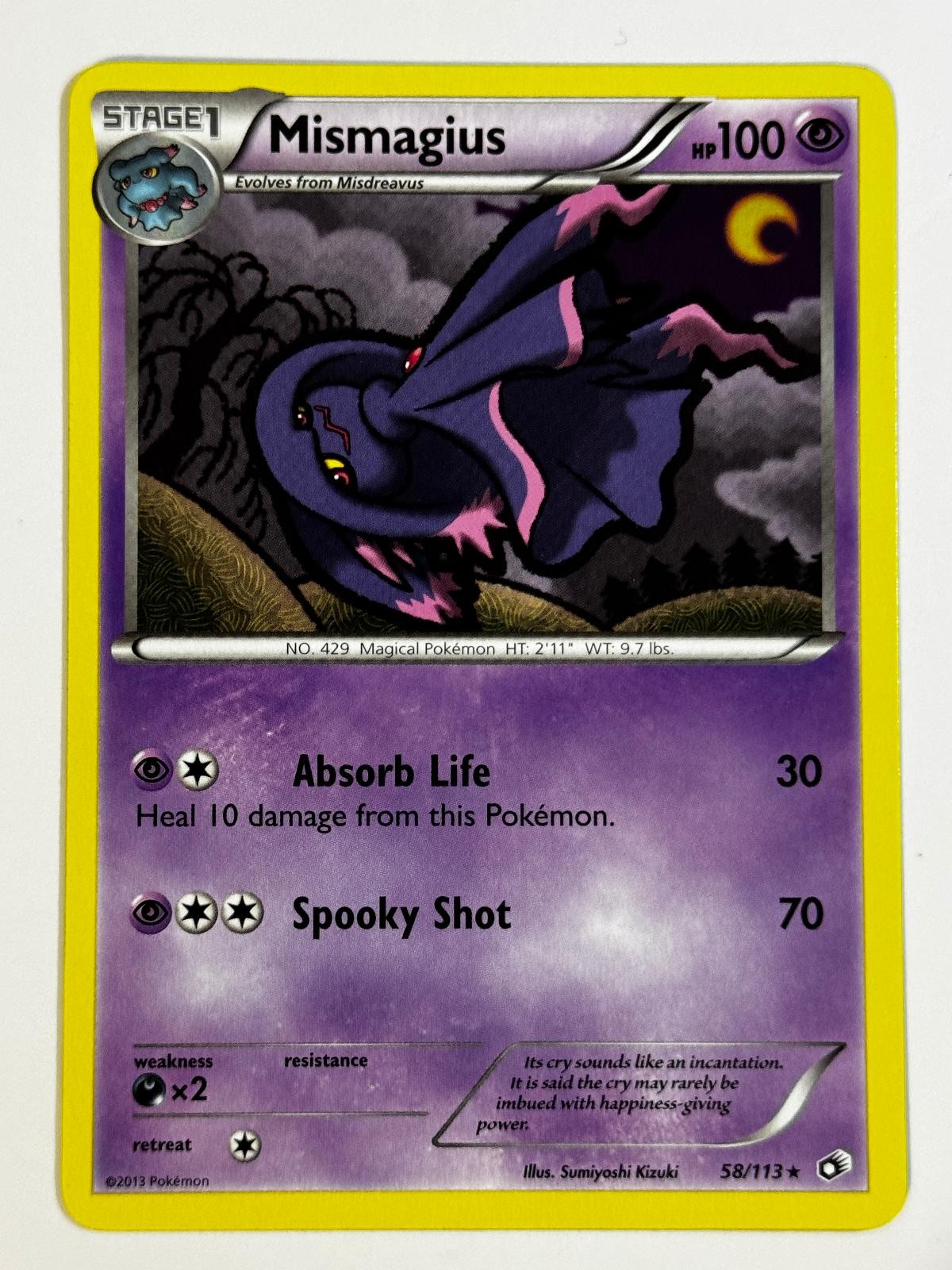 Mismagius 58/113 Rare Legendary Treasures Pokemon Near Mint