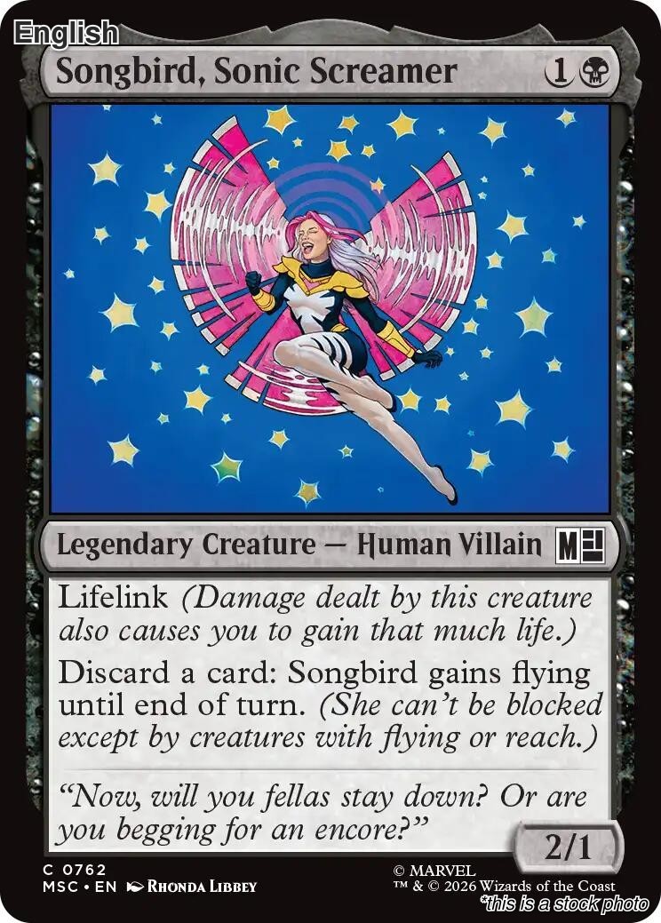 Magic Songbird, Sonic Screamer 762 Common Commander: Marvel Super Heroes NM
