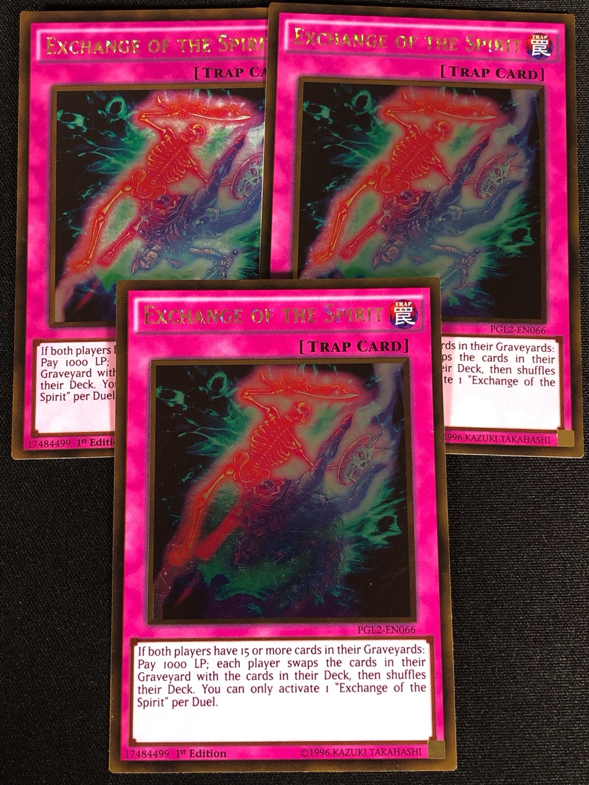 Yugioh Exchange of the Spirit PGL2-EN066 1ST GOLD X3 (NM)