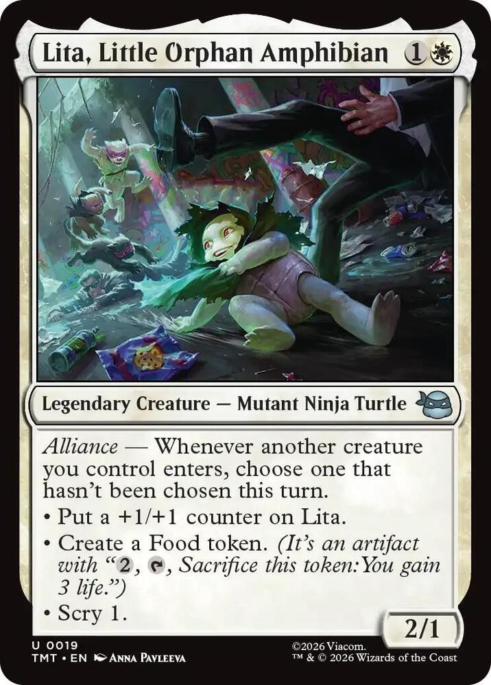NM Lita, Little Orphan Amphibian, MTG, TMNT, Magic the Gathering, 19