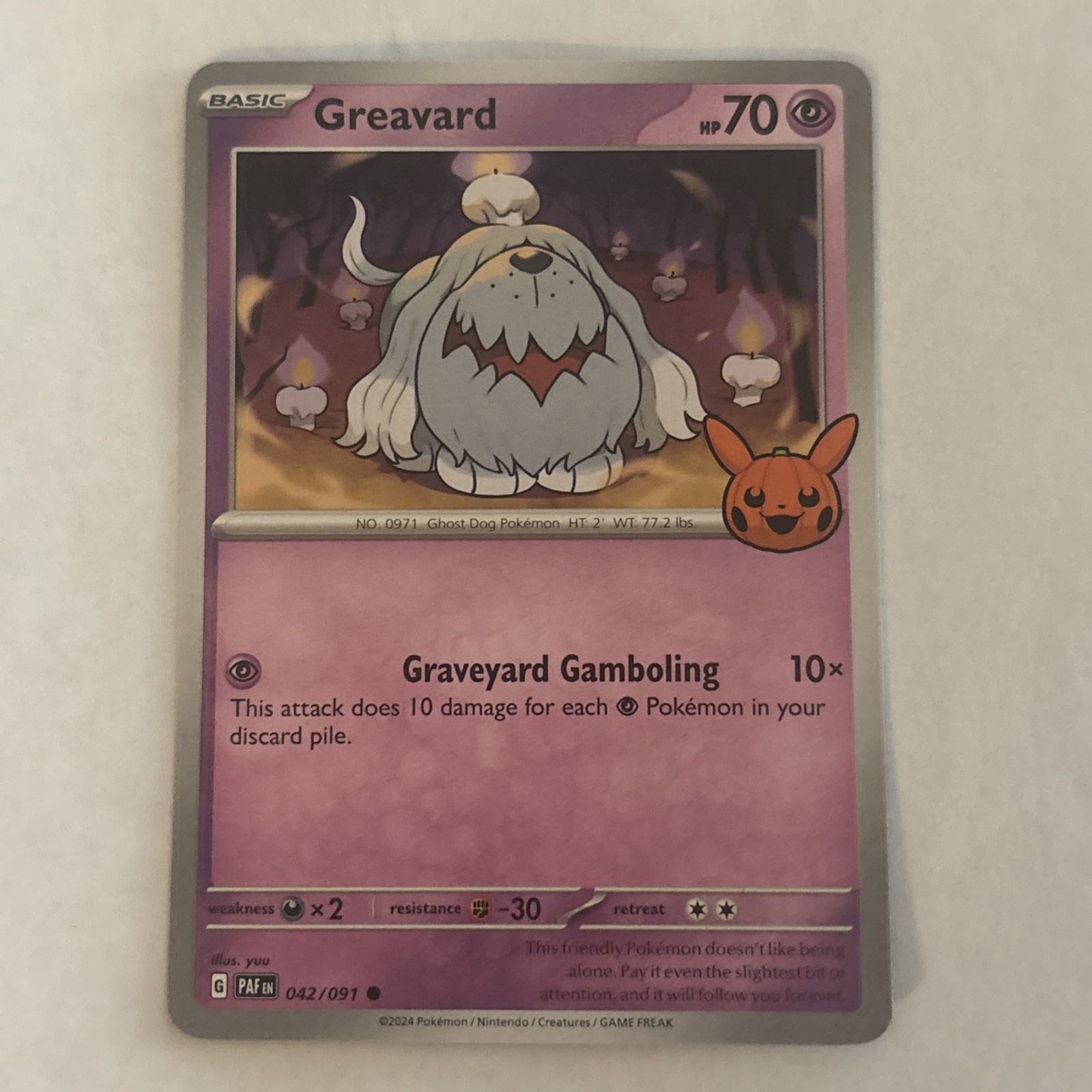 Pokémon TCG Halloween Trick Or Trade 2024 Greavard 042/091