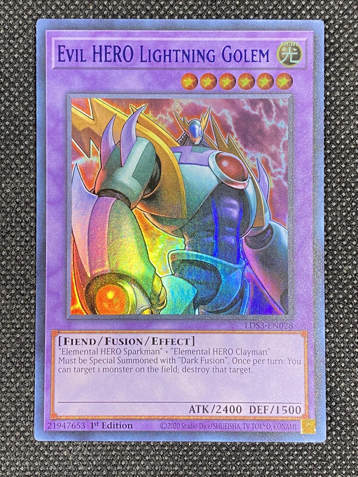 YuGiOh! Evil HERO Lightning Golem LDS3-EN028 Ultra Rare (BLUE) 1st Edition NM