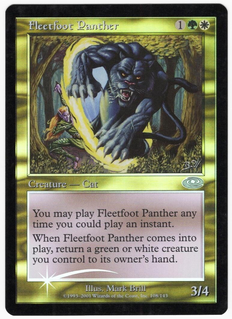Fleetfoot Panther 2001 Planeshift FOIL Multi-Color Uncommon Creature MTG NM AZ3
