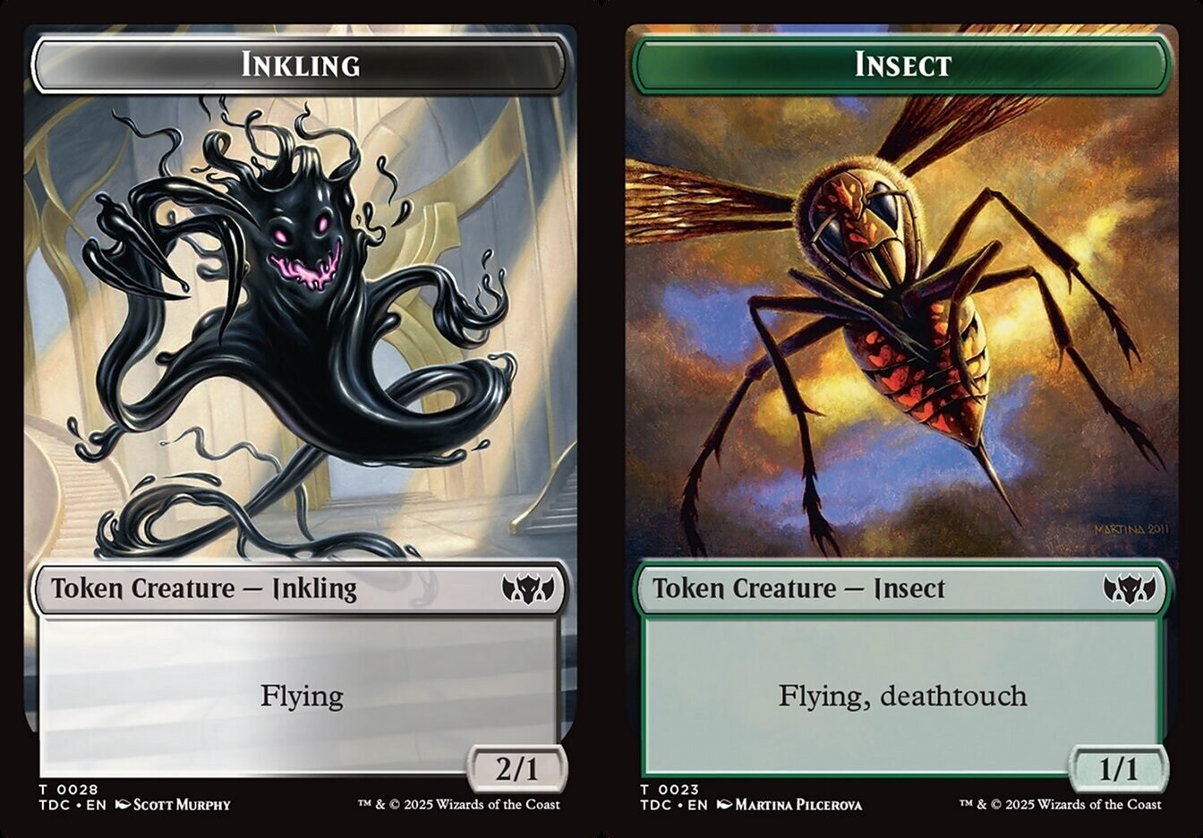 MTG Commander TDM TOKEN Inkling #0028 Insect #0023 PLAYSET 4X X4