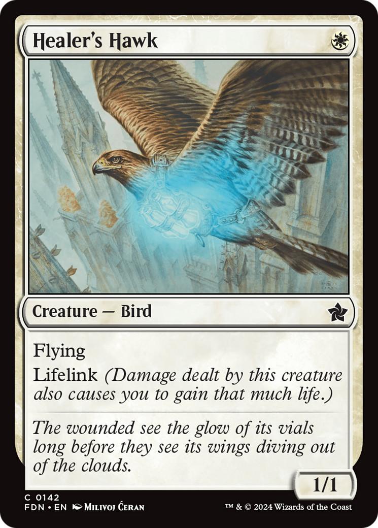 x1 Healer’s Hawk FDN Foundations MTG 142 COMMON M/NM 1x