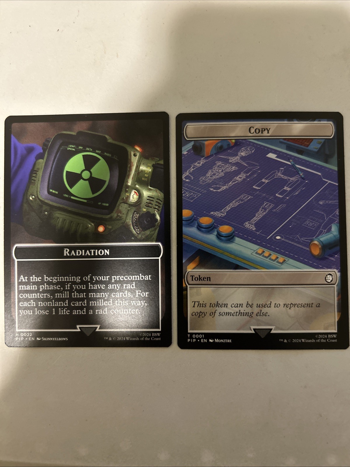 Copy | Radiation Double Sided Token [Universes Beyond: Fallout] MTG NM ss