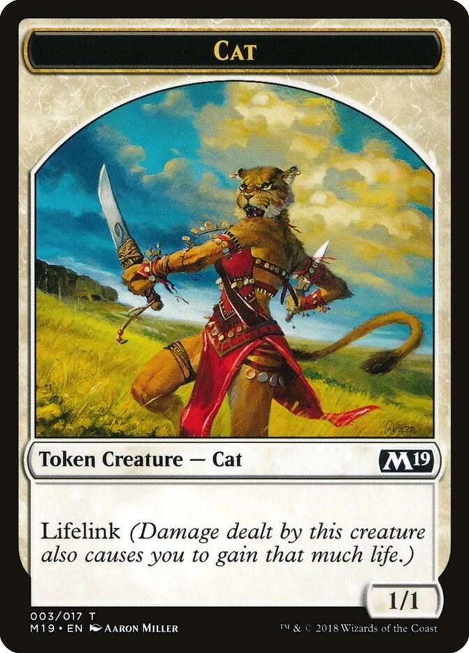 Cat Token 3 Token Core Set 2019 Magic: The Gathering NM/M