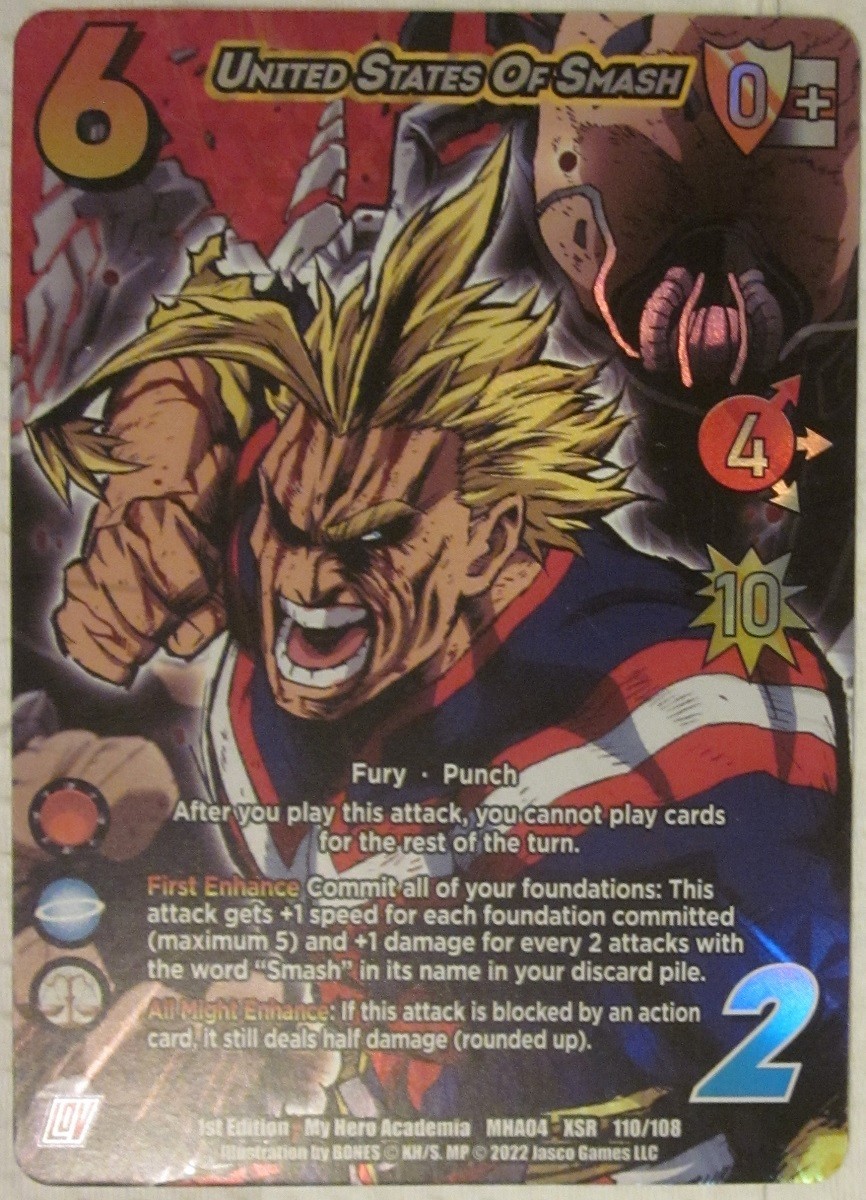 UniVersus My Hero Academia CCG 1st Ed United States of Smash MHA04 XSR 110/108