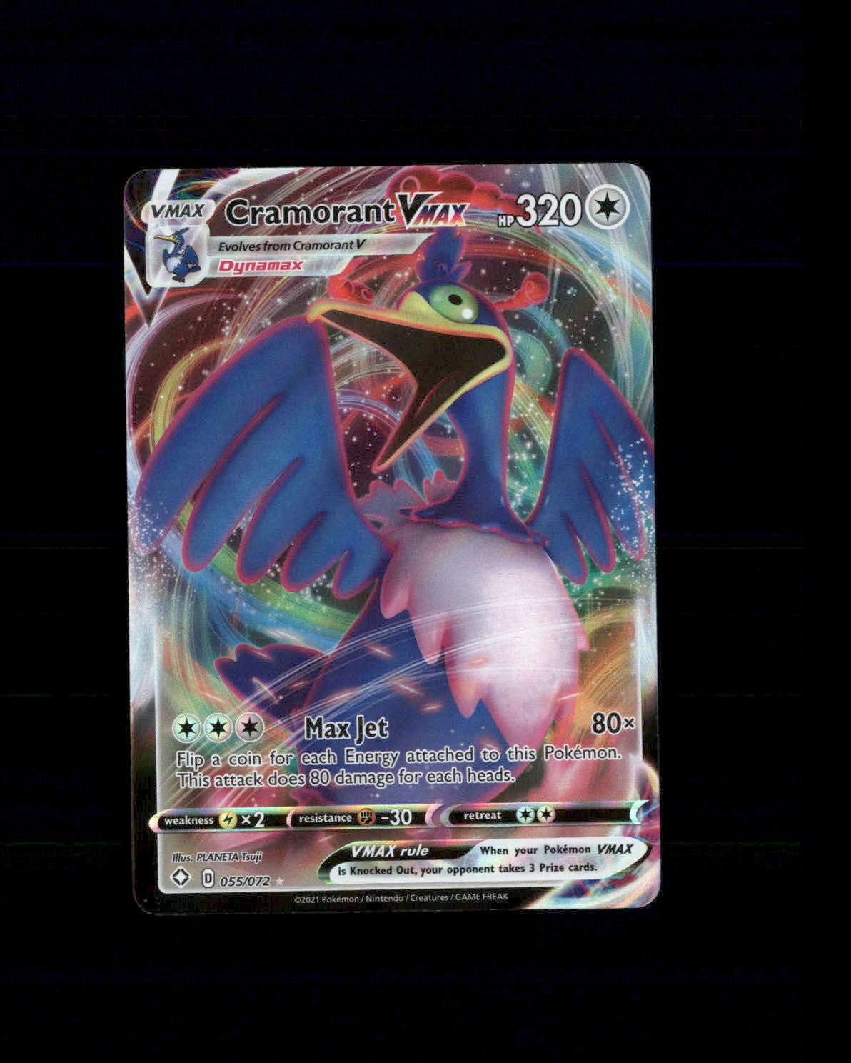 NM Shining Fates Holo Cramorant VMAX 055/072