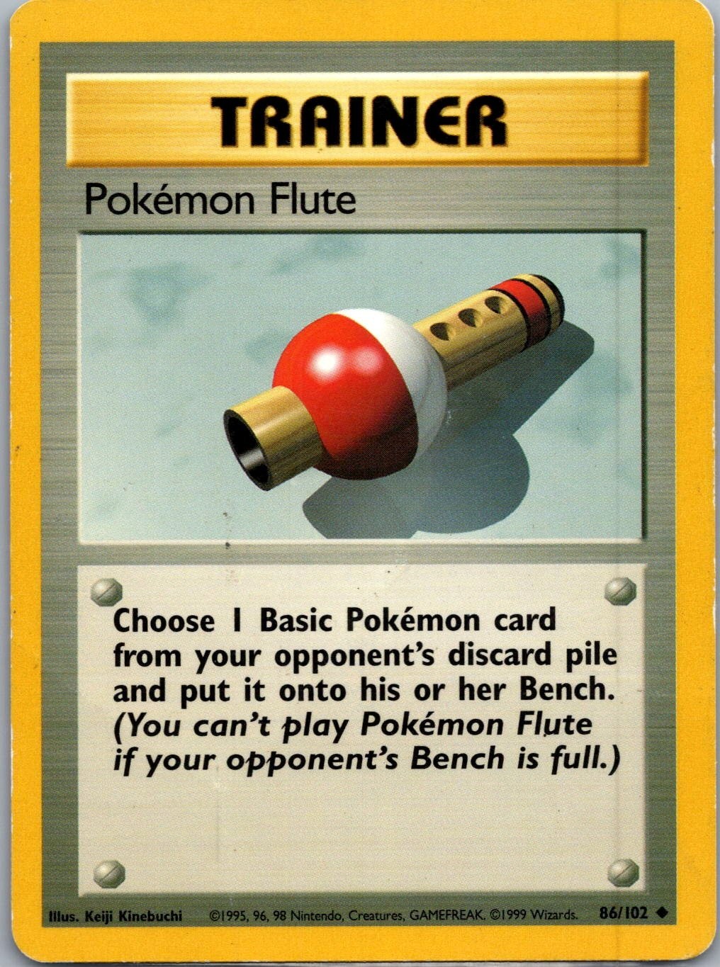 Pokemon Flute Uncommon Base Set 086/102 HP