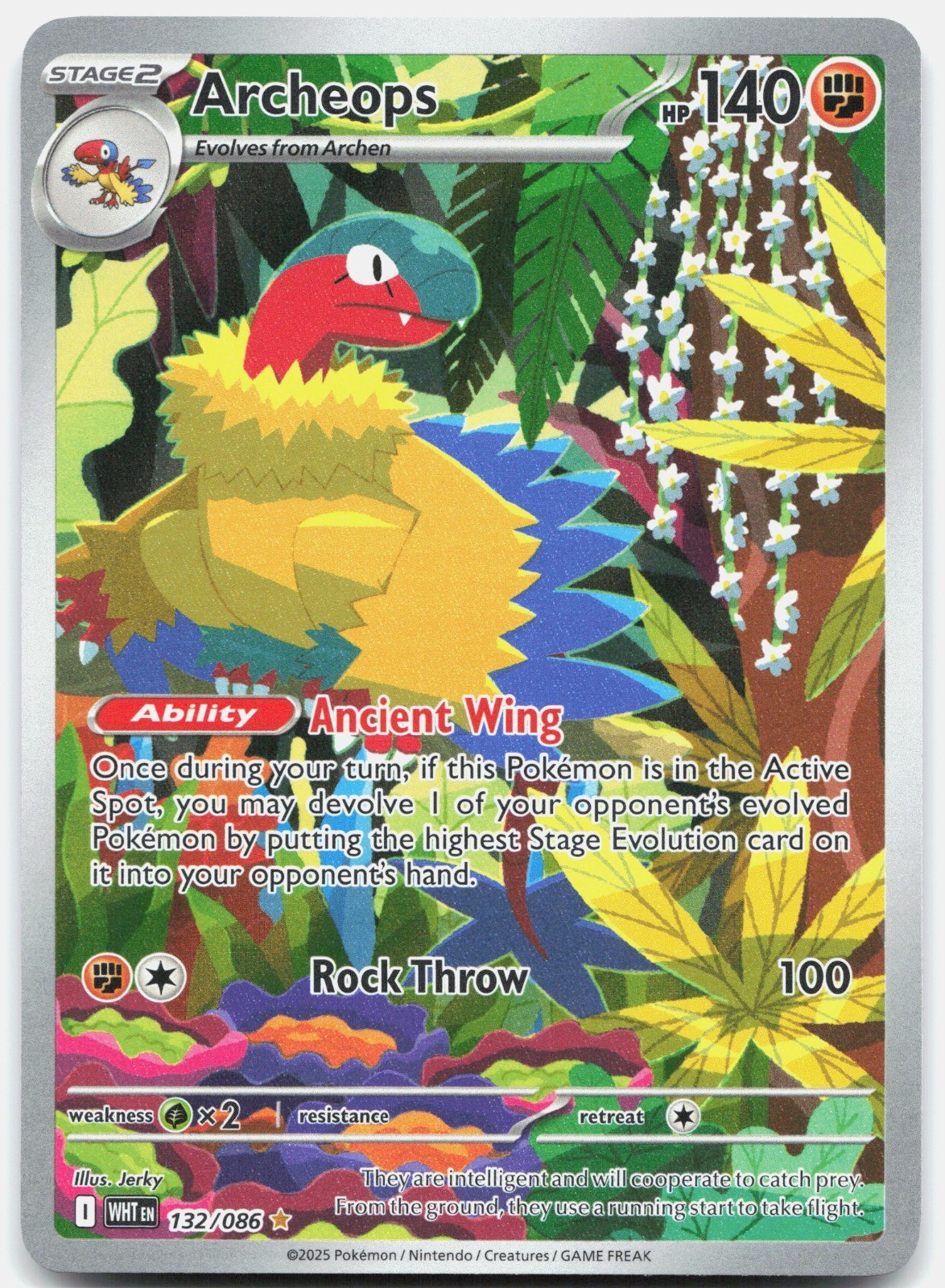 Archeops Holo Illustration Rare SV: White Flare 132/086 NM