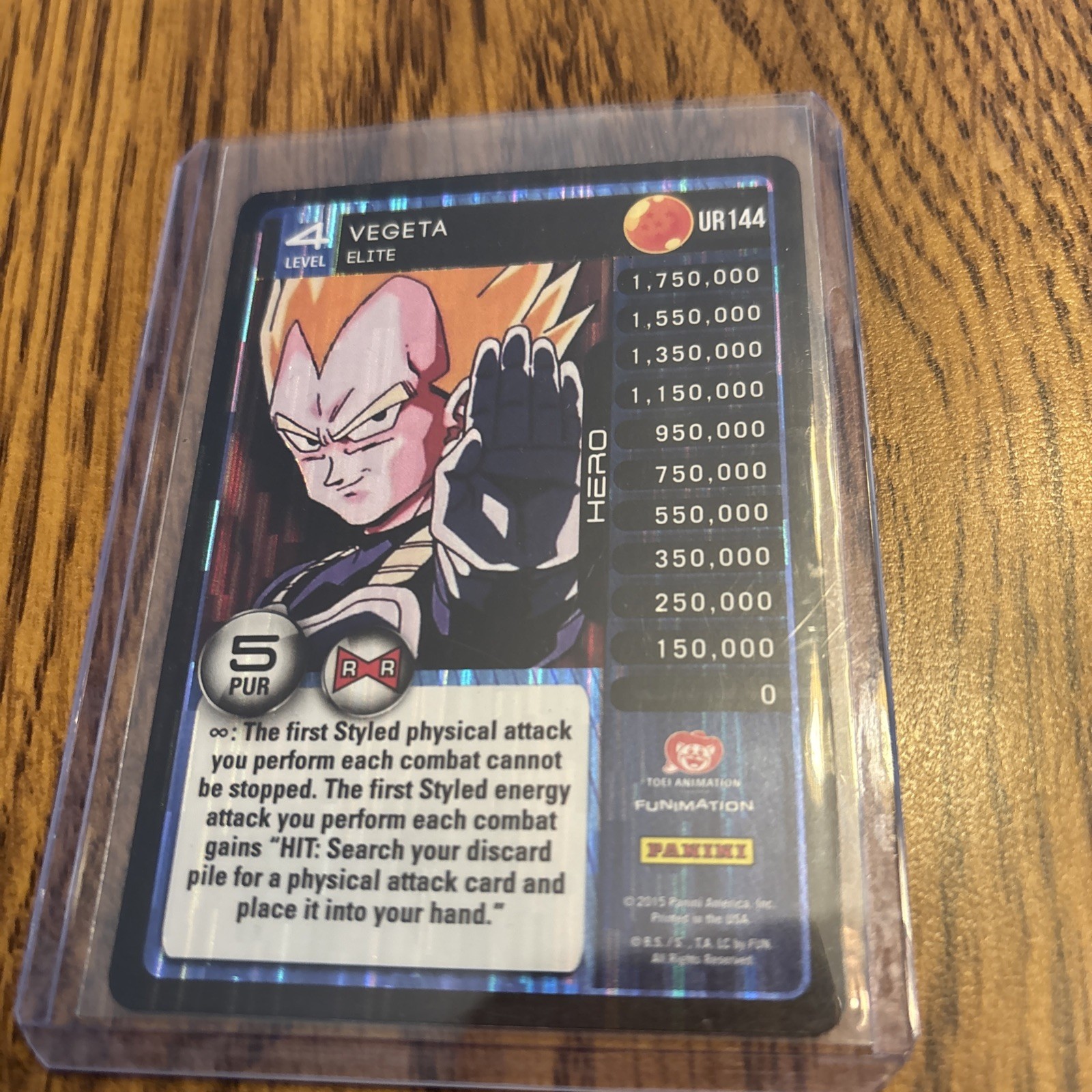 2015 Panini Dragon Ball Z Vegeta Elite #UR144 Ultra Rare DBZ Vintage Foil Halo